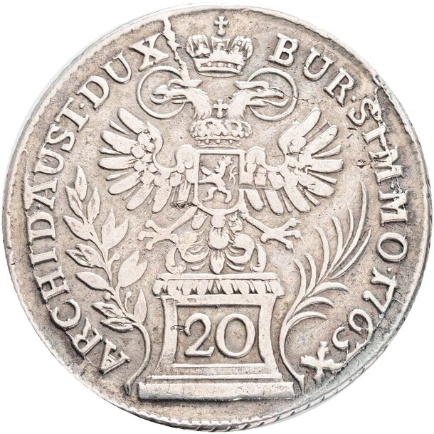 20 grajciar mária terézia 1763 - 20 Grajciar Mária Terézia 1763 Praha-2