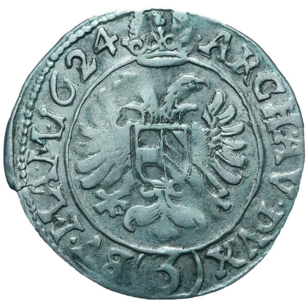 3 grajciar ferdinand ii. 1624 kutná hora (kh) - 3-kreuzer-1624-kutna-hora-ferdinand-ii-22
