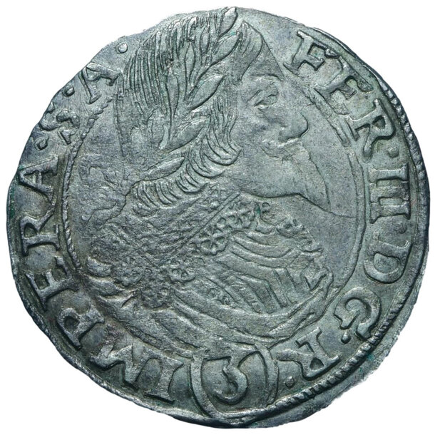 3 grajciar ferdinand iii. 1642 praha (pr) - 3-kreuzer-1642-praha-ferdinand-iii-1