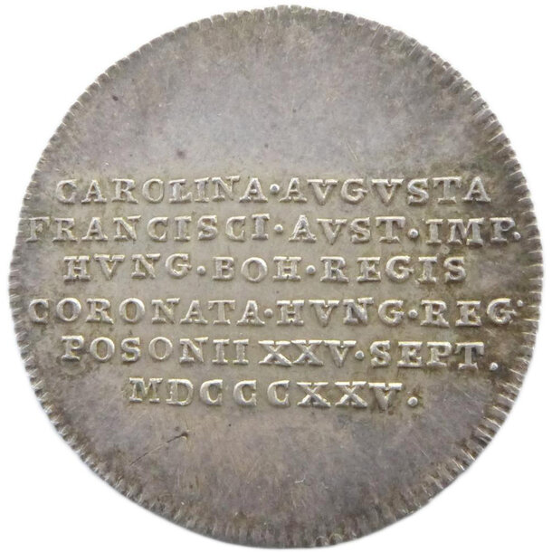 Korunovačný žetón karolína a. bavorskeá1825 - Korunovačný žetón Karolína A. Bavorská 1825-2