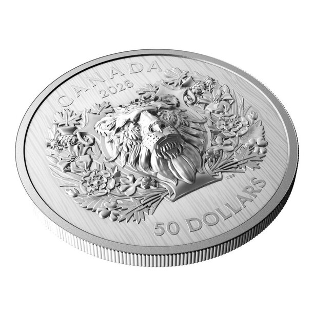 50 dollars kanada 2026 - heraldický lev - proof - 50-dollars-heraldic-lion-4