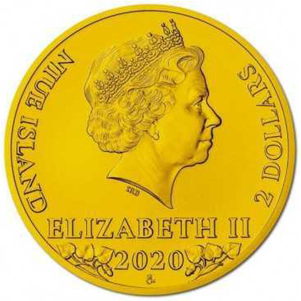 2 dollars niue 2020 - český lev (pozlátená) - 2 Dollars Niue 2020 - Český lev pozlátená - 2