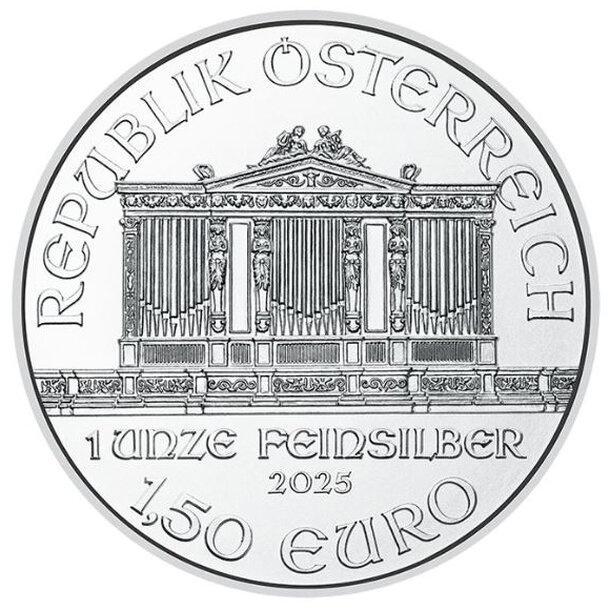1,50 euro rakúsko 2025 - wiener philharmoniker - 1-5-euro-philharmonic-2025-1