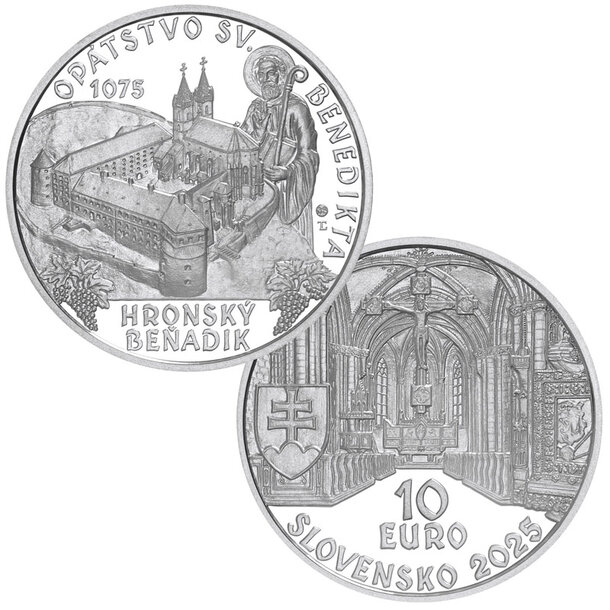 10 euro slovensko 2025 - hronský beňadik - 10-euro-Hronsky-Benadik