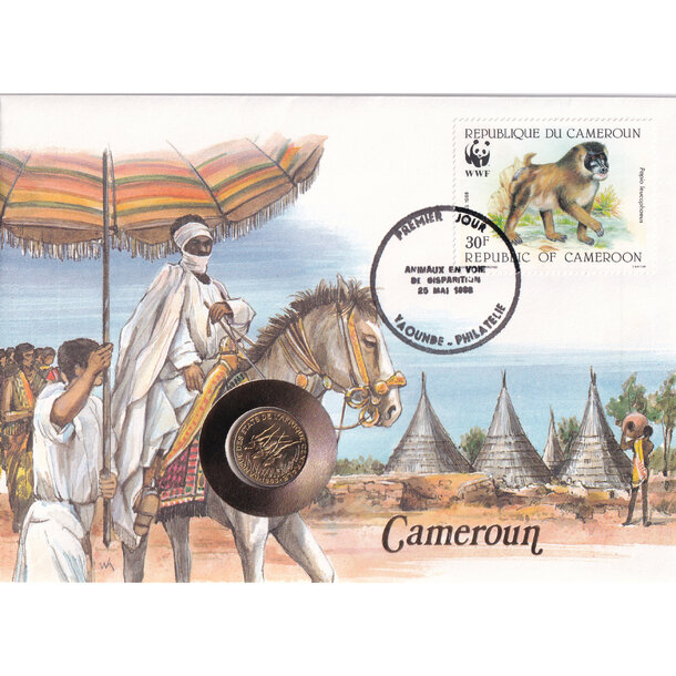Numizmatická obálka kamerun 1983 - Numizmatická obálka Kamerun 1983-1