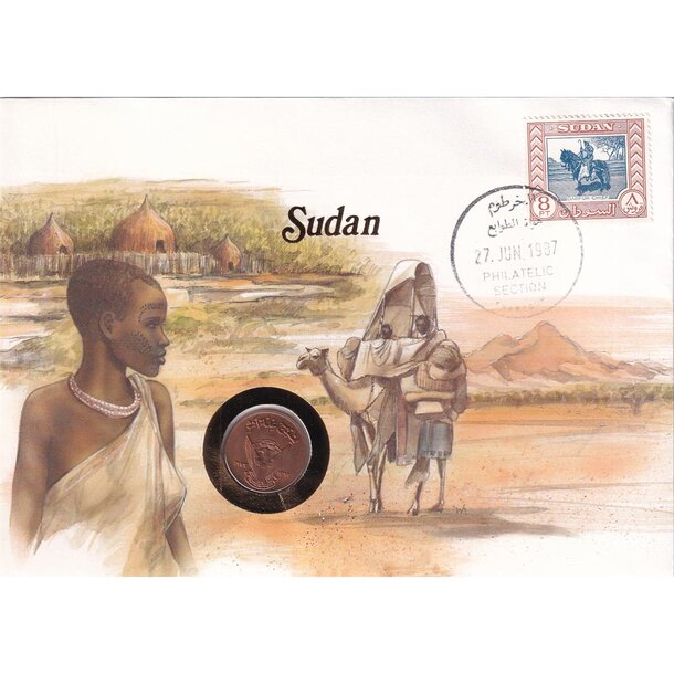 Numizmatická obálka sudán 1972 - numisbriefe-sudan-1