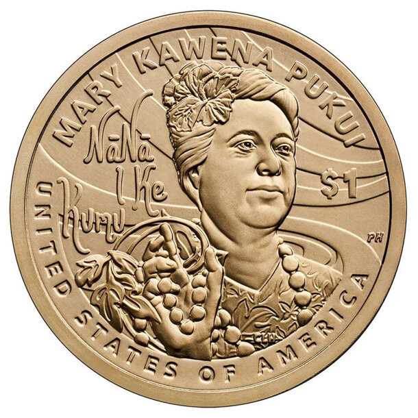 1 dolár usa 2024 - native american - mary kawena pukui - 1-dollar-usa-2025-mary-kawena-pukui-p-unc