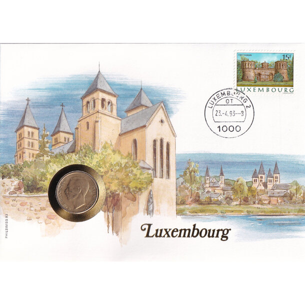 Numizmatická obálka luxembursko 1986 - Numizmatická obálka Luxembursko 1986-1
