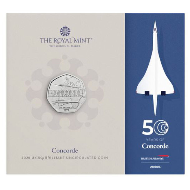 50 pence veľká británia 2026 - concorde - 50 Pence V. Británia 2020 - Concorde-3