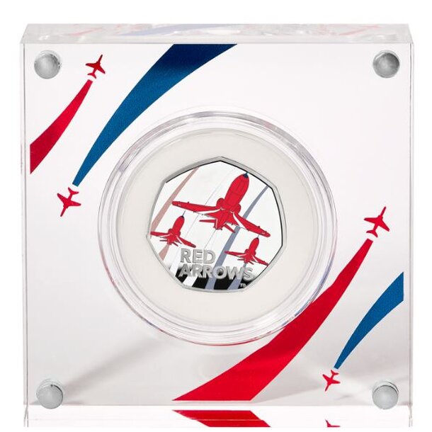 50 pence veľká británia 2025 - red arrows - proof - 50 Pence Veľká Británia 2025 - Red Arrows-3