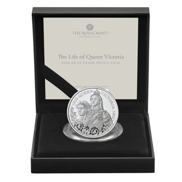 5 pounds veľká británia 2026 - kráľovná viktória - proof - 5 Pounds Veľká Británia 2026 Kráľovná Viktória-3