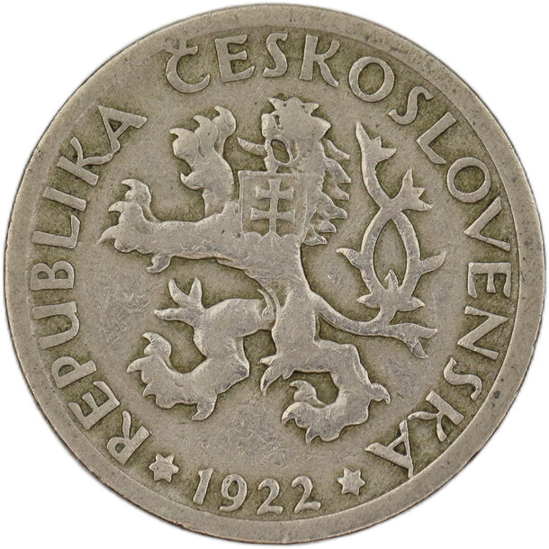 1 koruna československo 1922 - 1 Koruna ČSR 1922 6-2