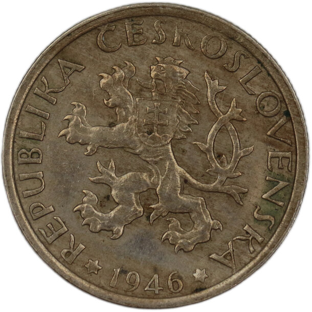 1 koruna československo 1946 - 1 Koruna ČSR 1946-6
