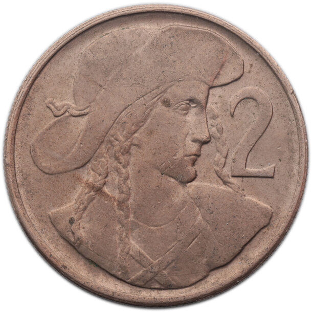 2 koruna československo 1947 - 2-koruna-1947-1
