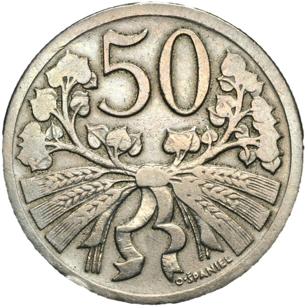 50 halier československo 1925 - 50-Halier-ČSR-1925-3