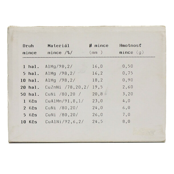 Sada obehových mincí čsfr 1991 - Sada mincí ČSFR 1991 Štefánik-2