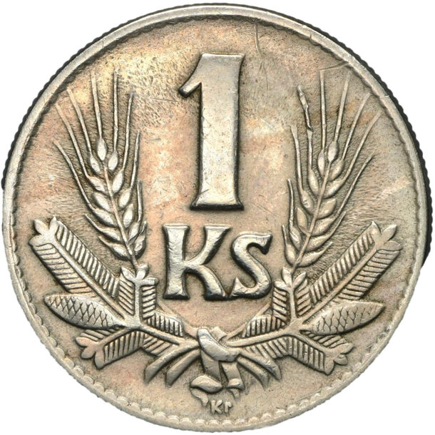 1 koruna slovensko 1942 - 1 Koruna Slovensko 1942 variant-1