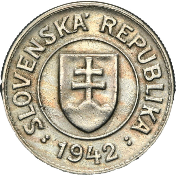 1 koruna slovensko 1942 - 1 Koruna Slovensko 1942 variant-2
