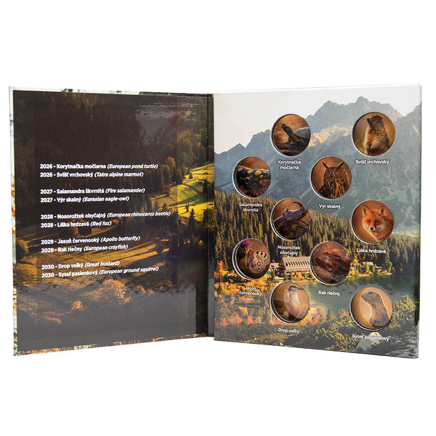 Album na mince 5 € (fauna a flóra) 2026-2030 var. 2 - Album na mince 5 euro Fauna a flóra 2026-2030 var. 2-2