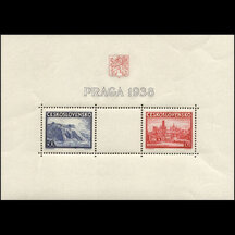Aršík Československo 1938 - Výstava známek PRAGA 1938
