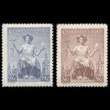 Série známek Československo 1938 - 20. výročí čs. známek