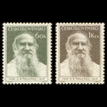 Série známek Československo 1953 - Lev Nikolajevič Tolstoj