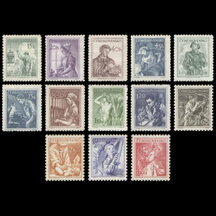 Série známek Československo 1954 - Povolání