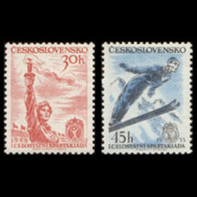 Série známek Československo 1955 - I. celostátní spartakiáda (část 1)