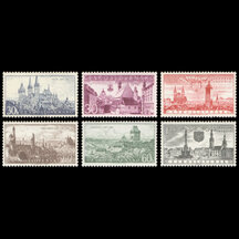 Série známek Československo 1957 - Výročí měst