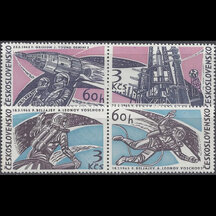 Série známek Československo 1965 - Voschod 2 a Gemini 3 (spojky)