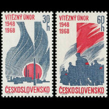 Série známek Československo 1968 - Únor 1948