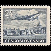 Známka Československo 1946 - Let Praha - New York