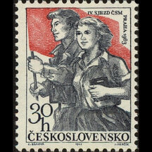 Známka Československo 1963 - Sjezd ČSM