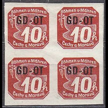 Známka Protektorát Čechy a Morava 1939 - Obchodní tiskovina GD-OT (4blok)