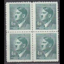 Známka Protektorát Čechy a Morava 1945 - Adolf Hitler (čtyřblok)
