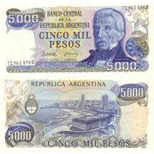 5000 Pesos 1977 Argentina