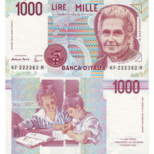 1000 Lir 1990 Itálie