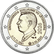2 EURO Lucembursko 2026 - Narozeniny Guillauma