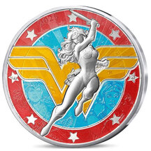 10 Euro Francie 2025 - Wonder Woman Logo - kolorovaná