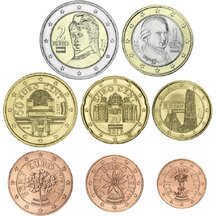Sada oběžných Euro mincí Rakouska 2024