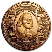 Měděná mince Bankovka Benjamina Franklina 1 Unce