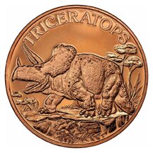 Měděná mince Triceratops 1 Unce