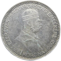1 Koruna František Josef I. 1896 - Příchod Maďarů