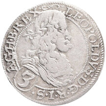 3 Grajciar Leopold I. 1668 Vídeň (W)