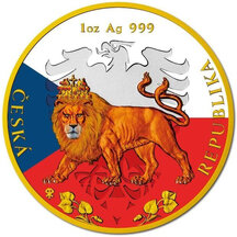 2 Dollars Niue 2020 - Český lev (pozlacená)