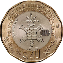 20 Pesos Mexiko 2023 - Vojenská akademie
