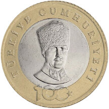 5 Lira Turecko 2023 - 100. výročí republiky