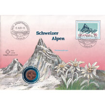 Numismatická obálka Švýcarsko 1986 - Finsteraarhorn