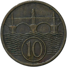 10 Haléř Československo 1935