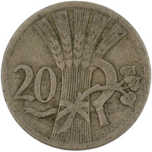 20 Haléř Československo 1927